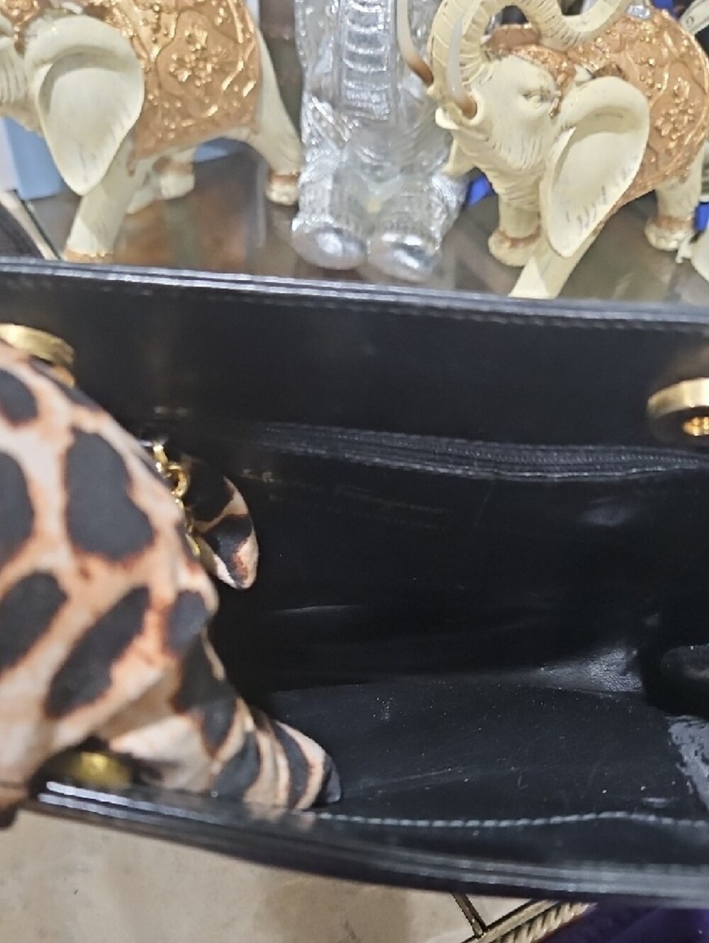 Vintage Salvatore Ferragamo Leather Black Shoulder Bag w/Gold Hardware & COA - Picture 11 of 16
